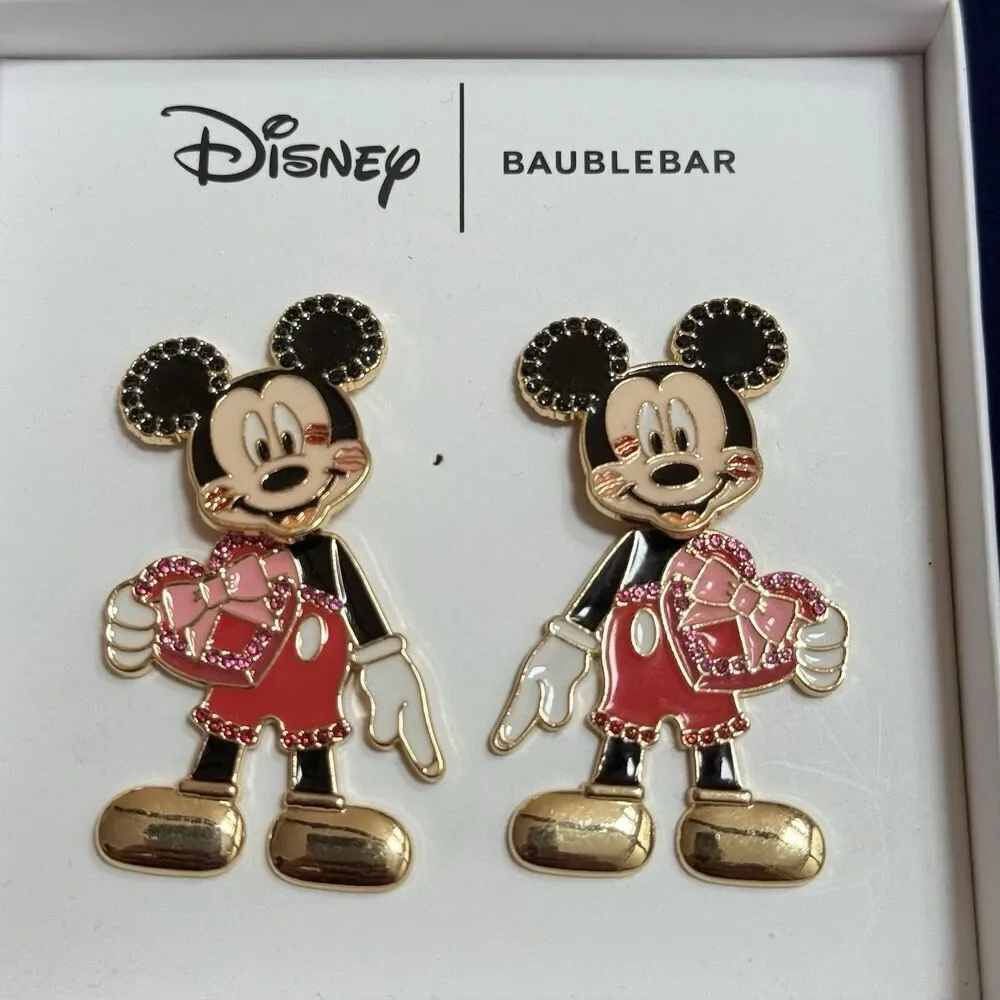 Disney x BAUBLEBAR Kissed Mickey Mouse 3D Drop Moveable Earrings Valentines Day